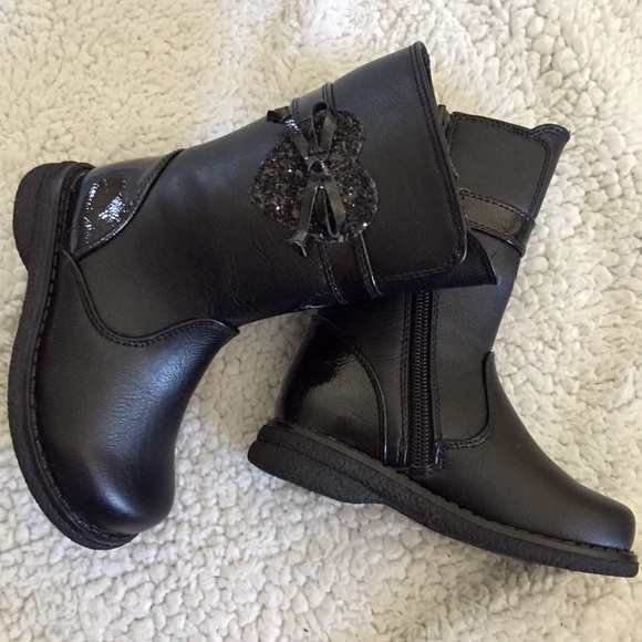 Sparkly heart black boots - Picture 1 of 6